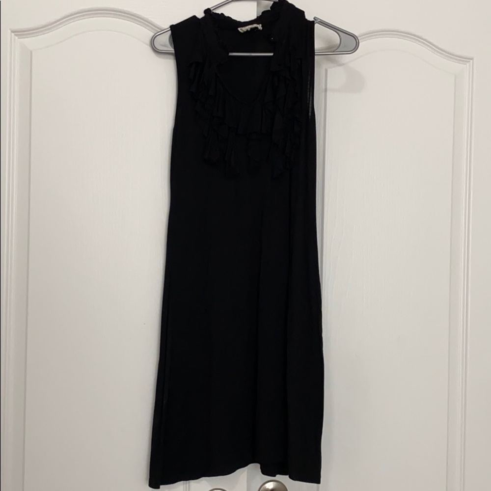 Pink Rose black ruffle dress